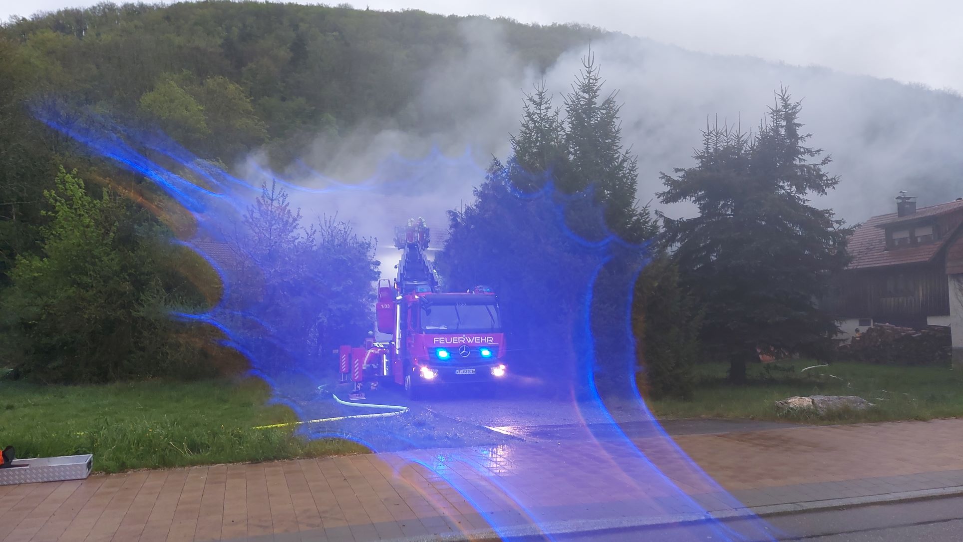  Schleier durch Blaulicht des LF Klettgau (links nicht im Bild) 